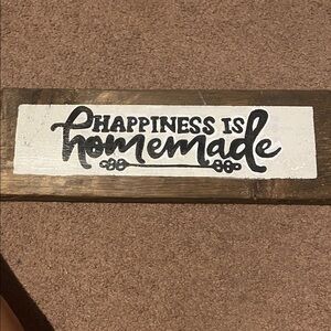 Rustic Brown and White Wall Art - Happiness is Homemade